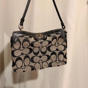 Coach Grey and Black Signature Wristlet